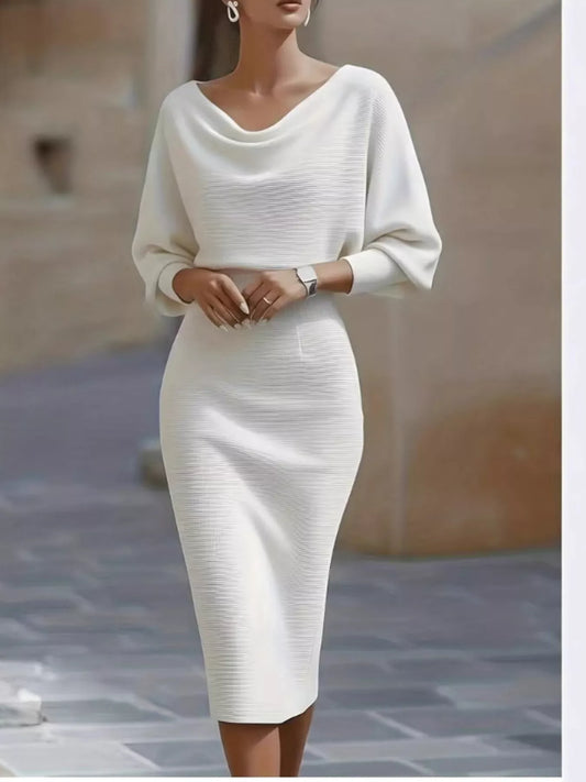 Shop Cowl Neck Knit Bodycon Dress - Women's Fashion | Akatonbo
