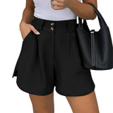 Shorts Pure Color Comfort Women's Clothing With Pockets
