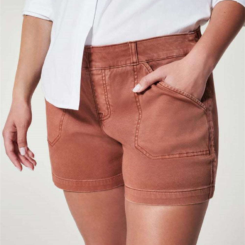 Pantalones cortos de verano finos de lino en línea A para mujer