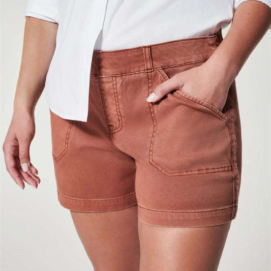 Pantalones cortos de verano finos de lino en línea A para mujer