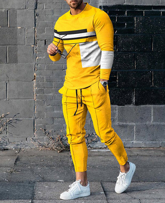 Men's casual athletic 2 piece suit