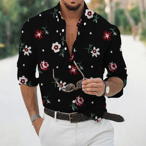 Men's Loose Floral Shirt Beach Retro