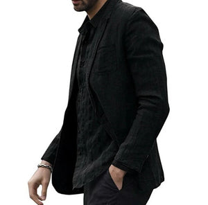 Solid Men's Cotton Thin Blazer