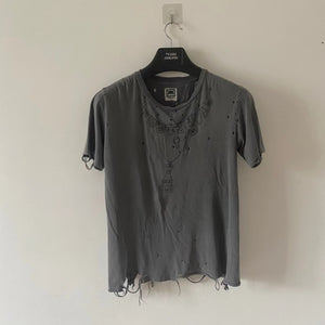 Damaged Necklace Reworked Washed Short Sleeves