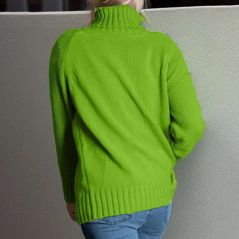 Loose Fit Mock Turtleneck Sweater For Women, 2025 Fall Trendy Long Sleeve Knit Pullover Tops