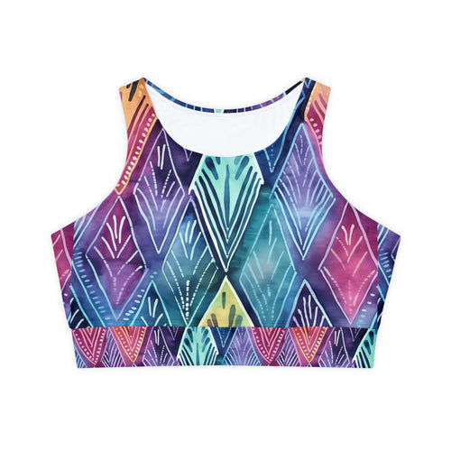 Fully Lined, Padded Sports Bra (AOP)
