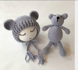 kids knit cap and toy set