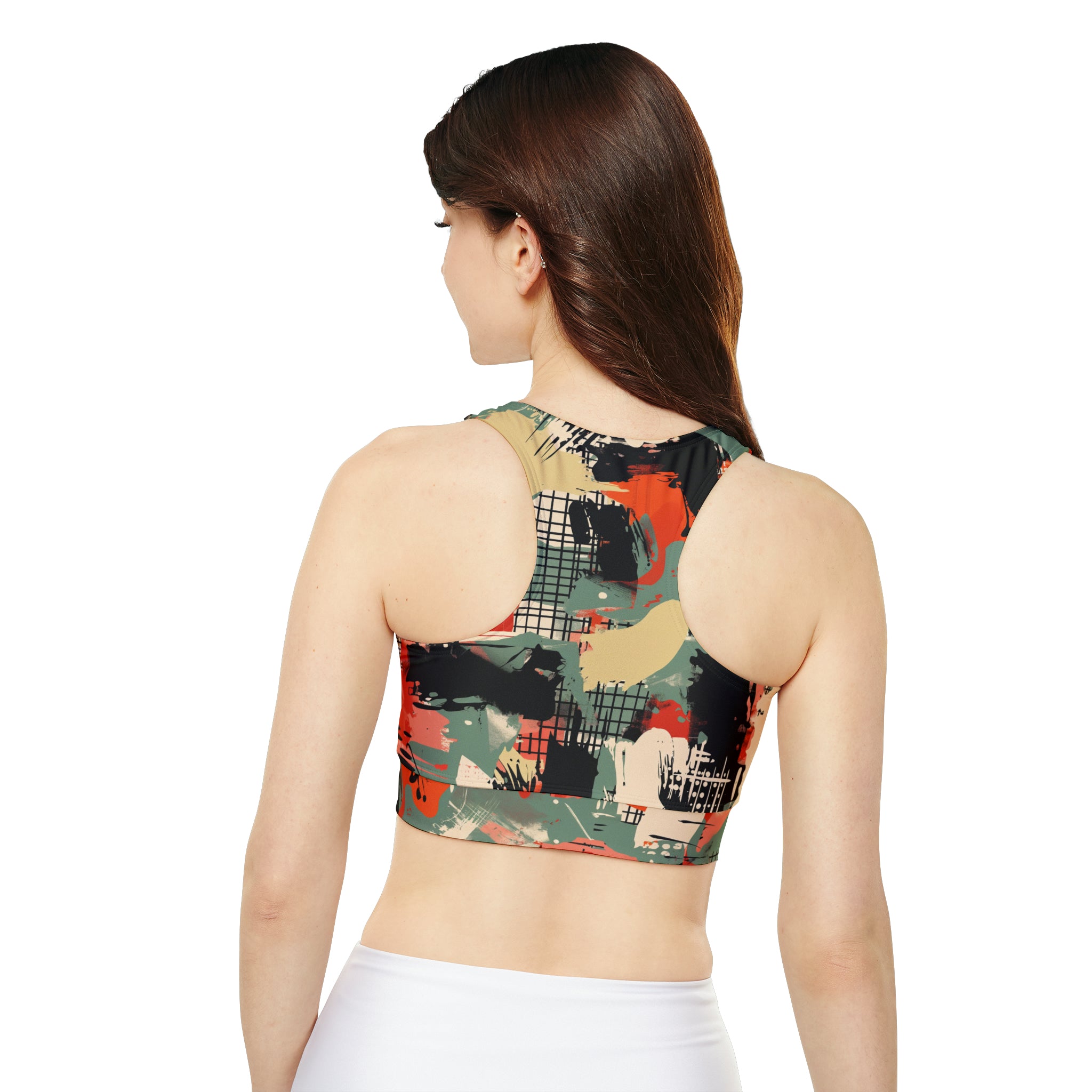 Fully Lined, Padded Sports Bra (AOP)