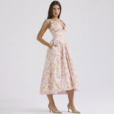 Southern Charm Women's Summer Pleated Floral Swing Dress