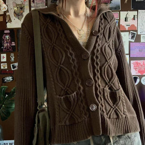 Women's Loose And Lazy Style Knitted Cardigan Jacket