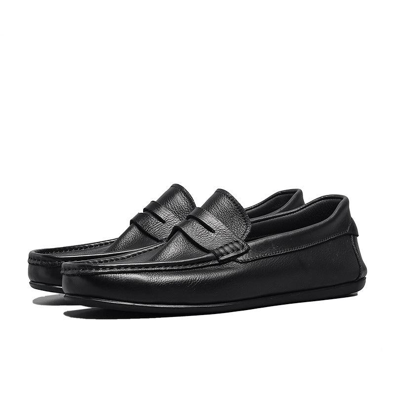 British Style Bean Shoes Leather Men