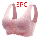 Natural Thai Latex Underwear 4.0 Angel Wings Seamless One Piece Women's Lace Sports Bra Without Steel Ring