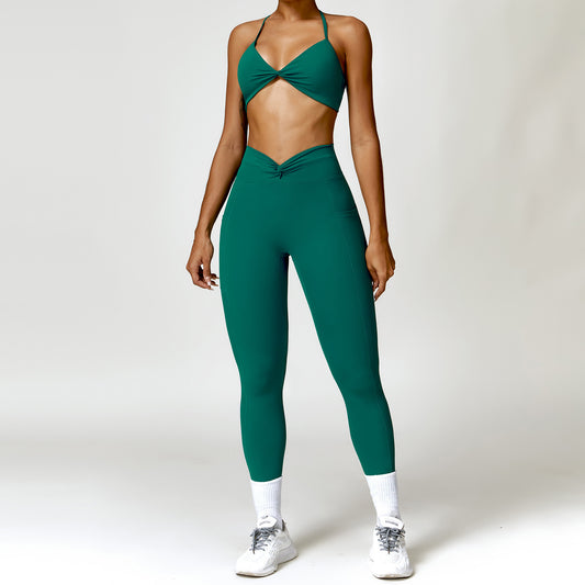 Akatonbo Fashion Camisole Yoga Suit Women Quick-Drying Beauty Back Fitness Sports Clothes Set