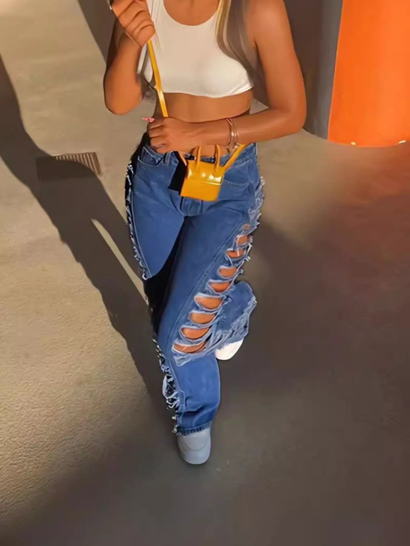 Shop Side Distressed Jeans - Women's Fashion | Akatonbo