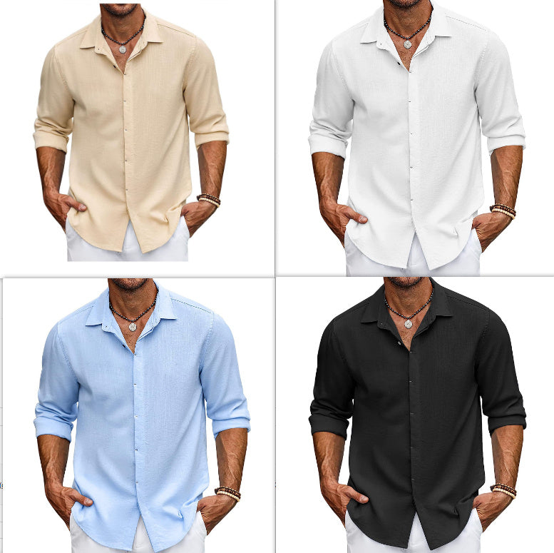 Men's Shirt Solid Color Button down