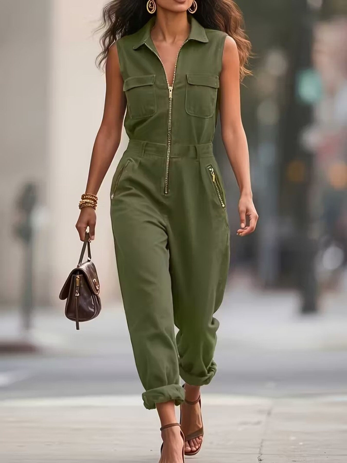 Shop Sleeveless Zip-Up Jumpsuit - Women's Fashion | Akatonbo