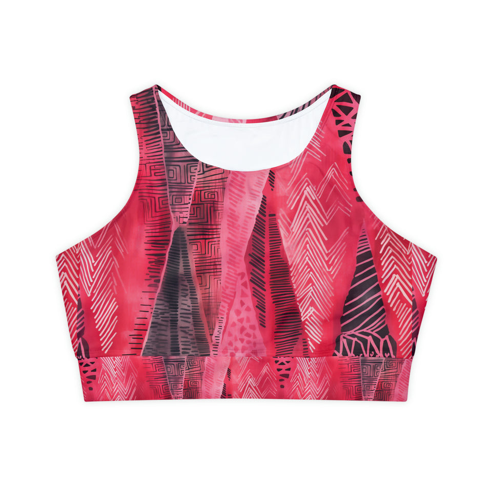 Fully Lined, Padded Sports Bra (AOP)
