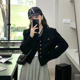 Fashion Simple Ladies Black Loose Short Coat