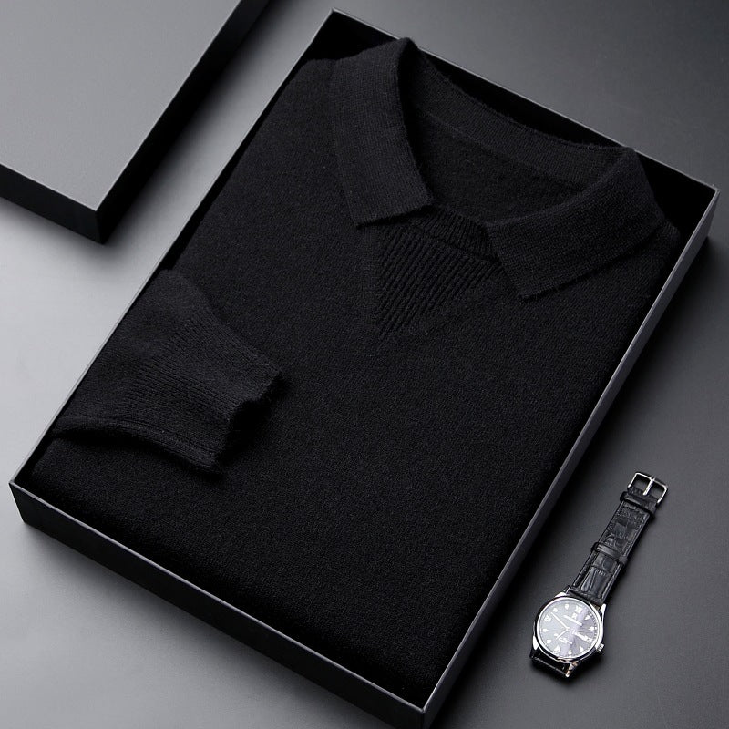 Knitwear Lapel Fashion Leisure Pullover Bottoming Shirt