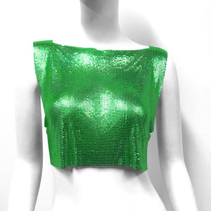 Metal Sequins Top Sweet And Spicy Style Vest