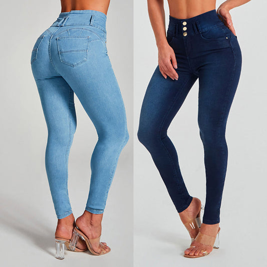Akatonbo High Waist Jeans Women'S Skinny Trousers Tight Stretch Shaping And Hip Lifting Pants