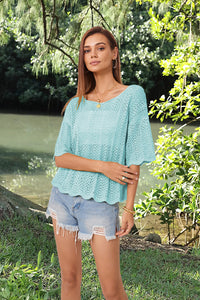Short Sleeve Casual Women's Knitwear