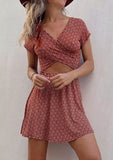 Short-sleeved Printed Skirt Set