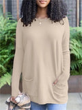 Fashion Pocket Long Sleeve Top For Women
