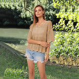 Short Sleeve Casual Women's Knitwear