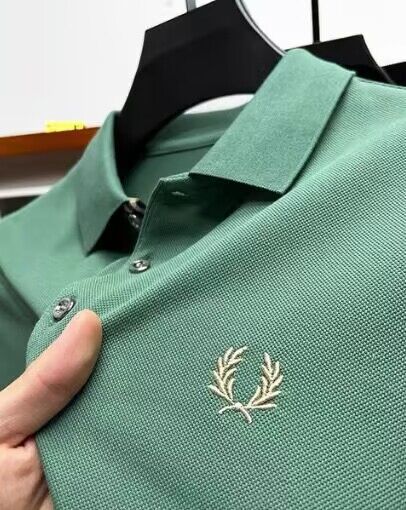 Men's Lapel Half Sleeve Polo Shirt Light Luxury Business Embroidered T-shirt