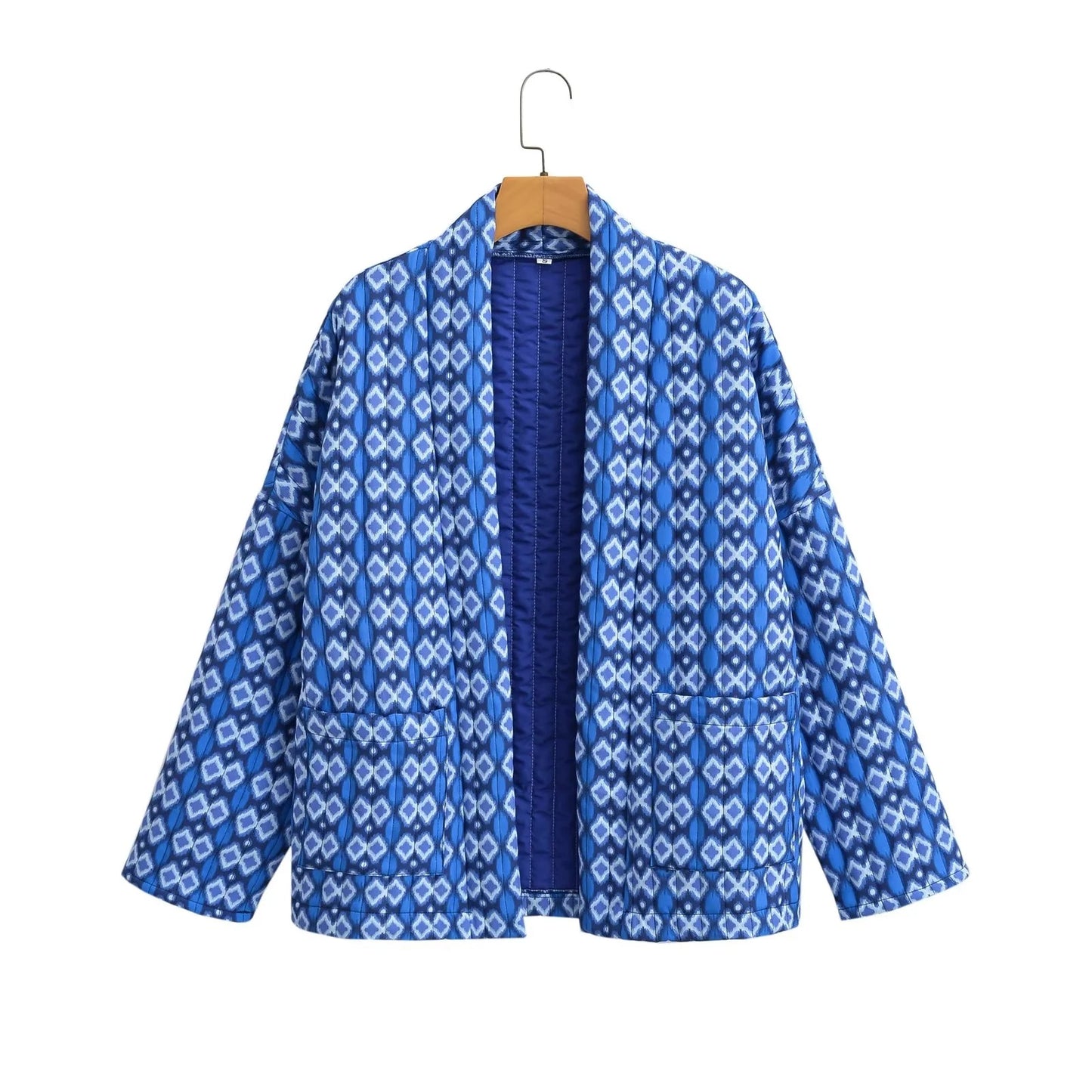 Manteau matelassé élégant en coton imprimé pour femme