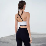 One-word Diagonal Shoulder Design Yoga Set