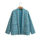 Elegant Printed Women's Cotton-padded Clothing Coat