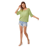 Short Sleeve Casual Women's Knitwear