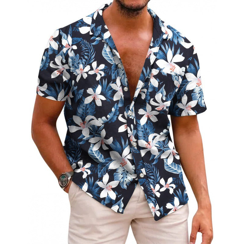 Men's Summer Printed Short-sleeved Shirt