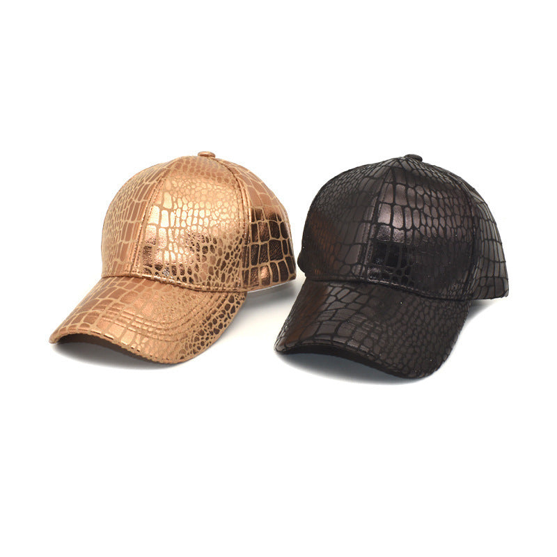 Imitation Crocodile Leather Baseball Cap