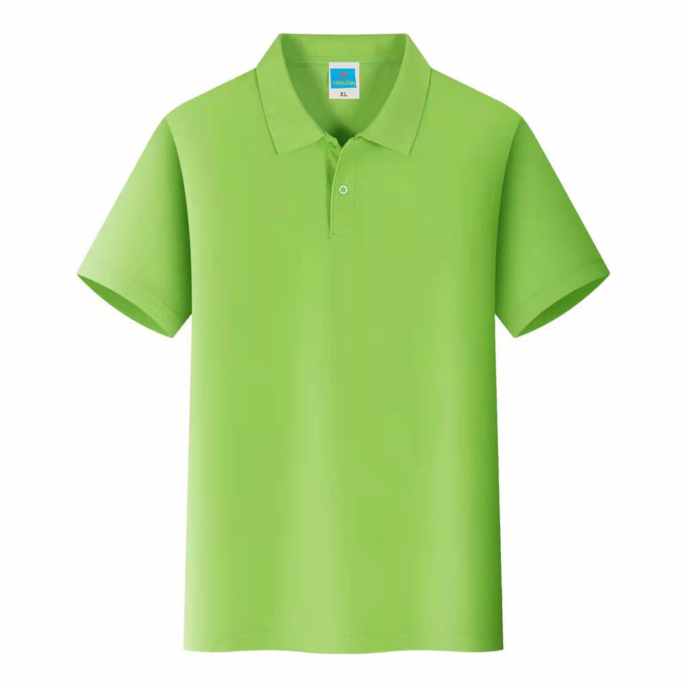 Men's Solid Color Polo Collar T-shirt Blank Short Sleeve