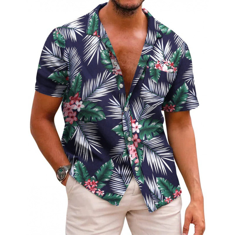 Men's Summer Printed Short-sleeved Shirt