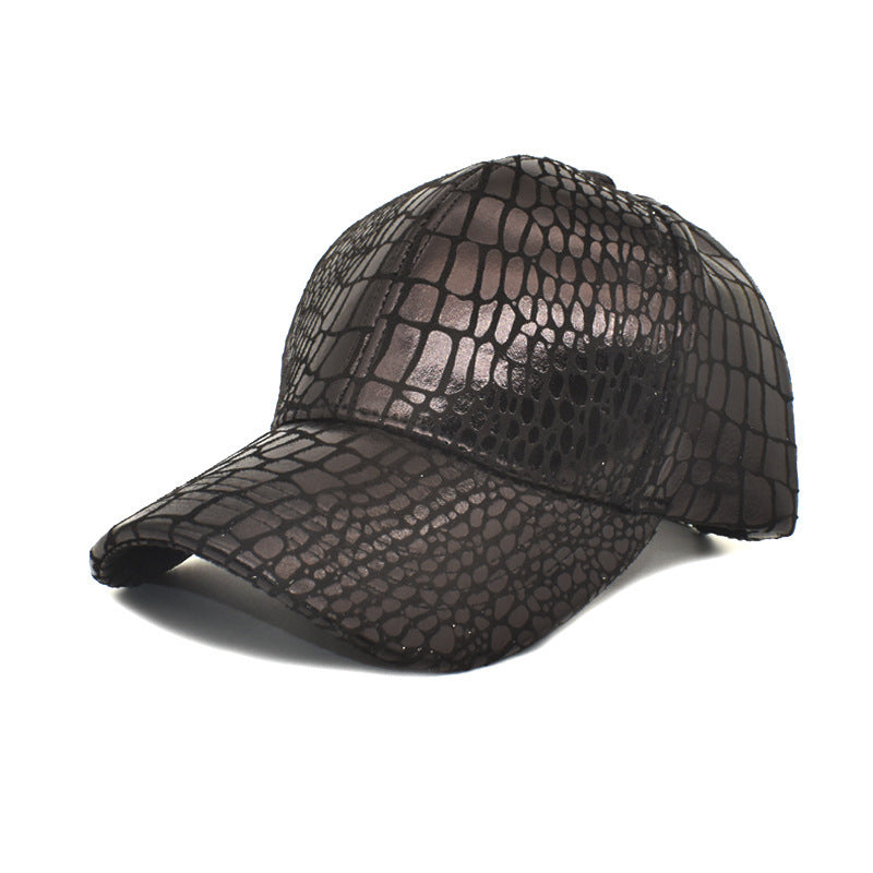 Imitation Crocodile Leather Baseball Cap