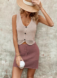 Solid Color Knit Suit