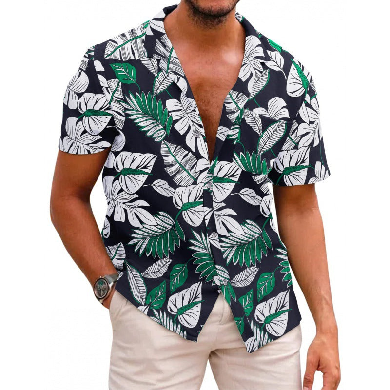 Men's Summer Printed Short-sleeved Shirt