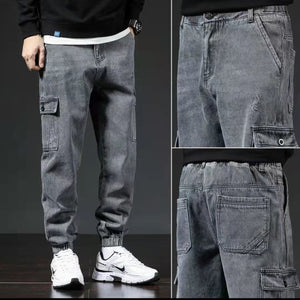 Spring And Autumn Japanese Style Workwear Multi-pocket Jeans