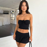 Women's Suits Summer Sleeveless Tube Top And Skirt Set