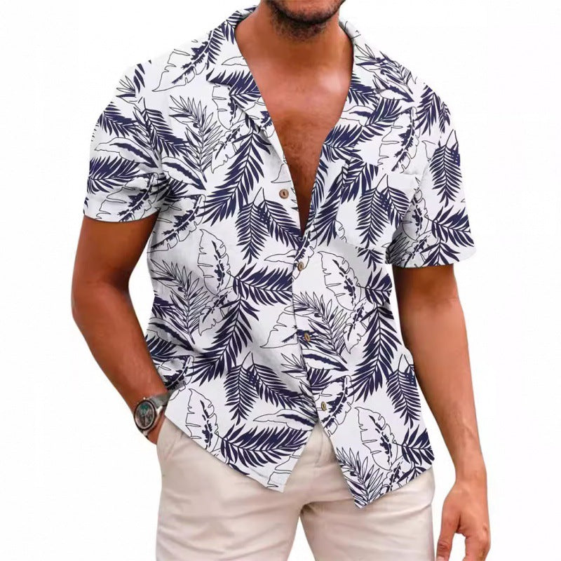 Men's Summer Printed Short-sleeved Shirt