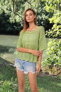 Short Sleeve Casual Women's Knitwear