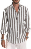 Polo Collar Stripes Shirt Loose