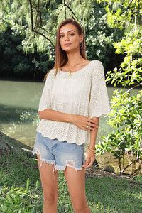Short Sleeve Casual Women's Knitwear