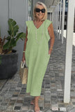 Back Strap Flying Sleeves Cotton And Linen Skirt