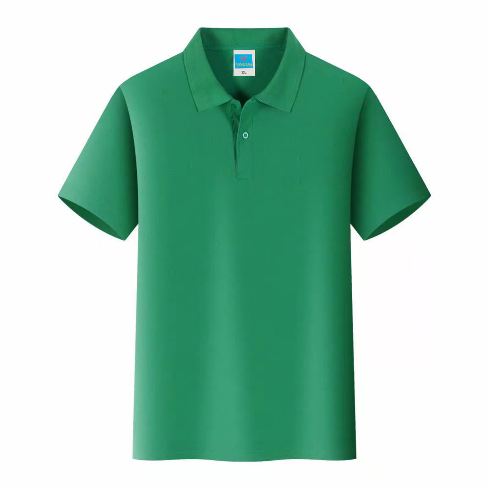 Men's Solid Color Polo Collar T-shirt Blank Short Sleeve