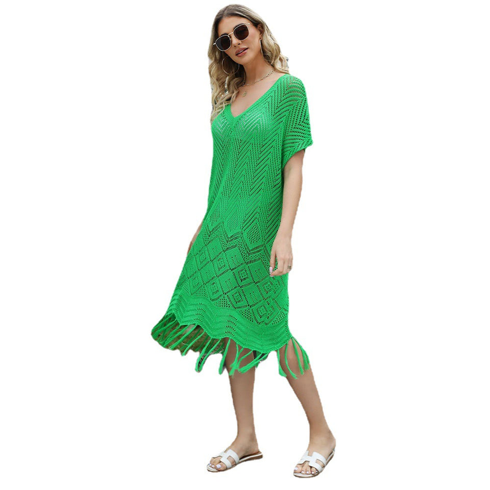 Ladies Tassel Breezy Beach Poncho